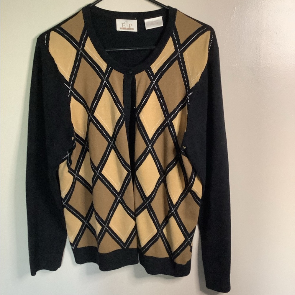 EP Pro Black and Tan Argyle Sweater
